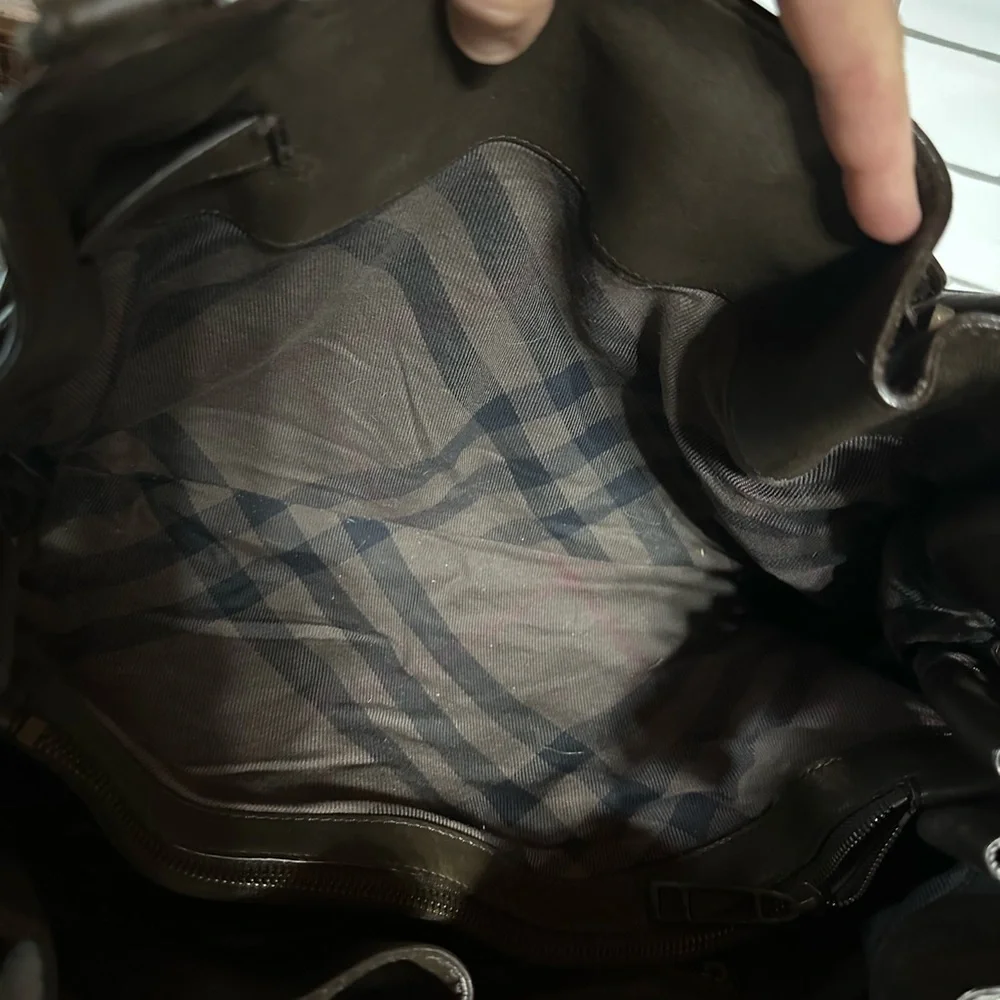 Burberry Quilted huge Leather Shoulder Bag in Dark Brown